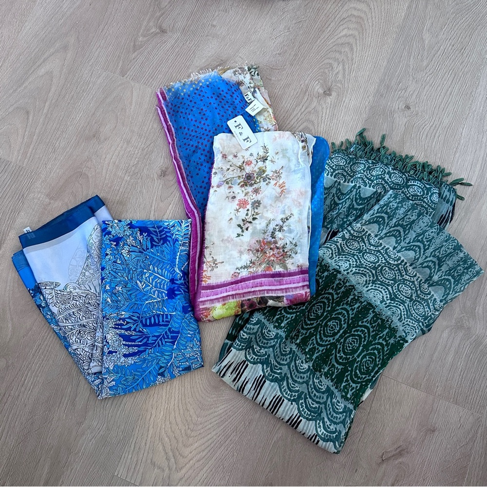 Large Scarf  Lot of 3 - 50”x50”, 36”x80